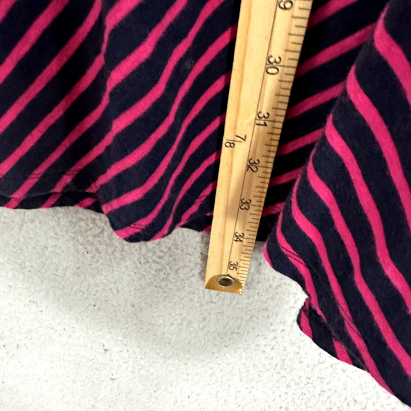 Talbots Midi Skirt Womens 2X Pink Striped Pull On Tie Waist Boho Preppy Twee - Picture 3 of 6